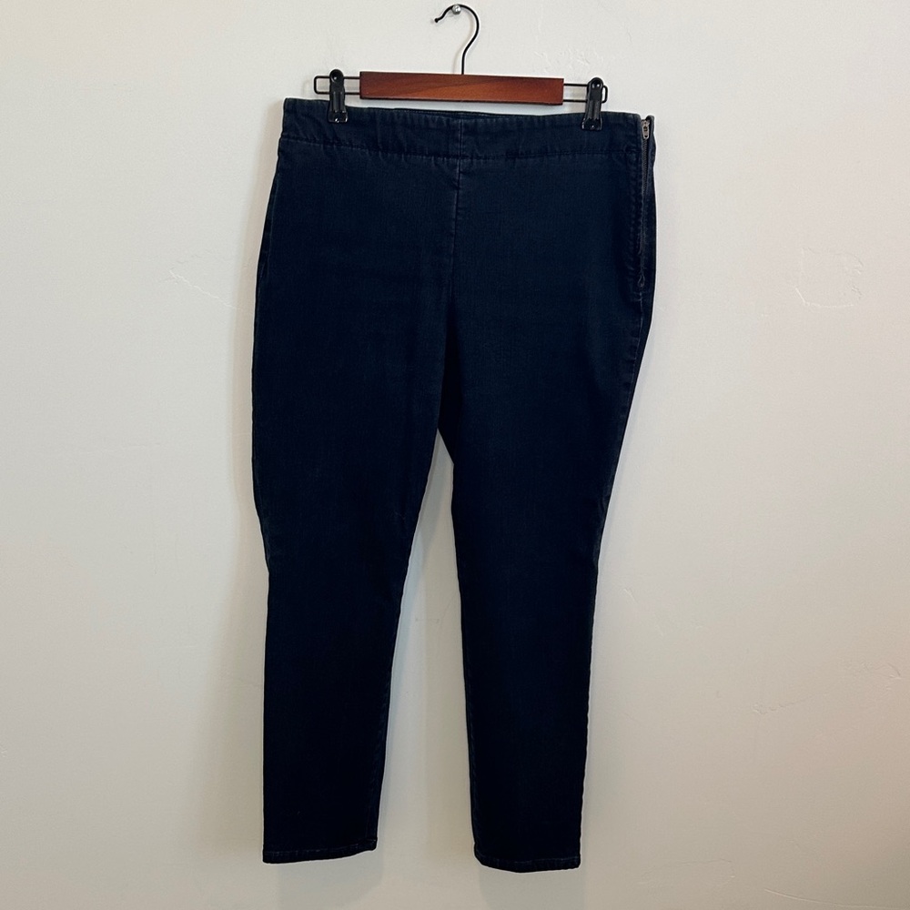 Talbots Side-zip Slim Ankle Jeans Dark Blue Denim Size 12